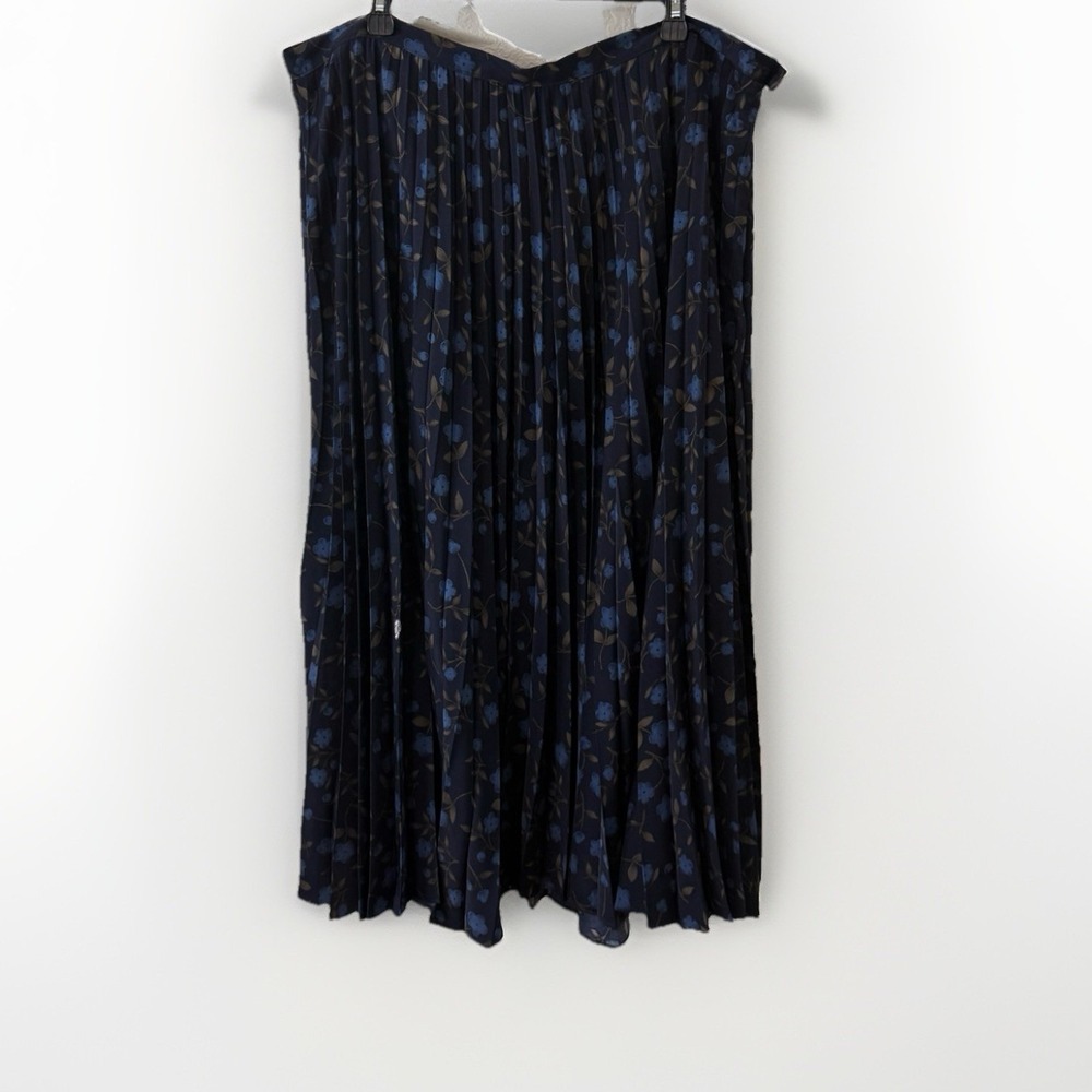 Radcliffe Sag Harbor Blue Floral Pleated Maxi Skirt Womens 2X Cottage Whimsigoth